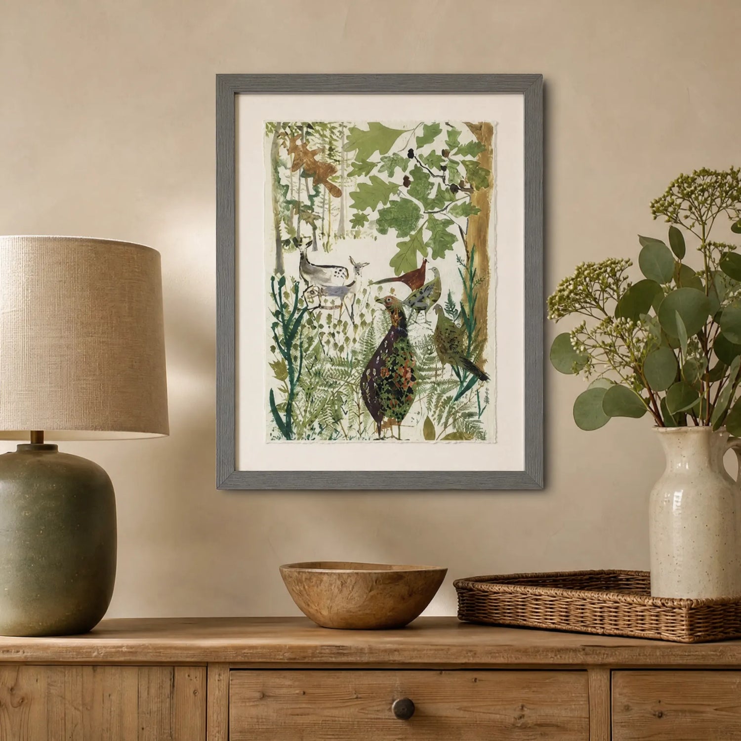 Pheasant and Deer Print main