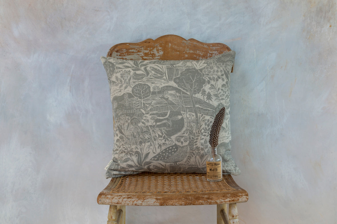 Owl & Fox Square Linen Cushion
