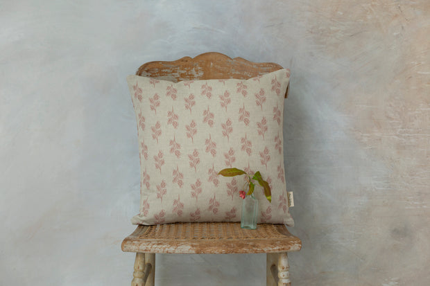 Flora Pink Square Linen Cushion