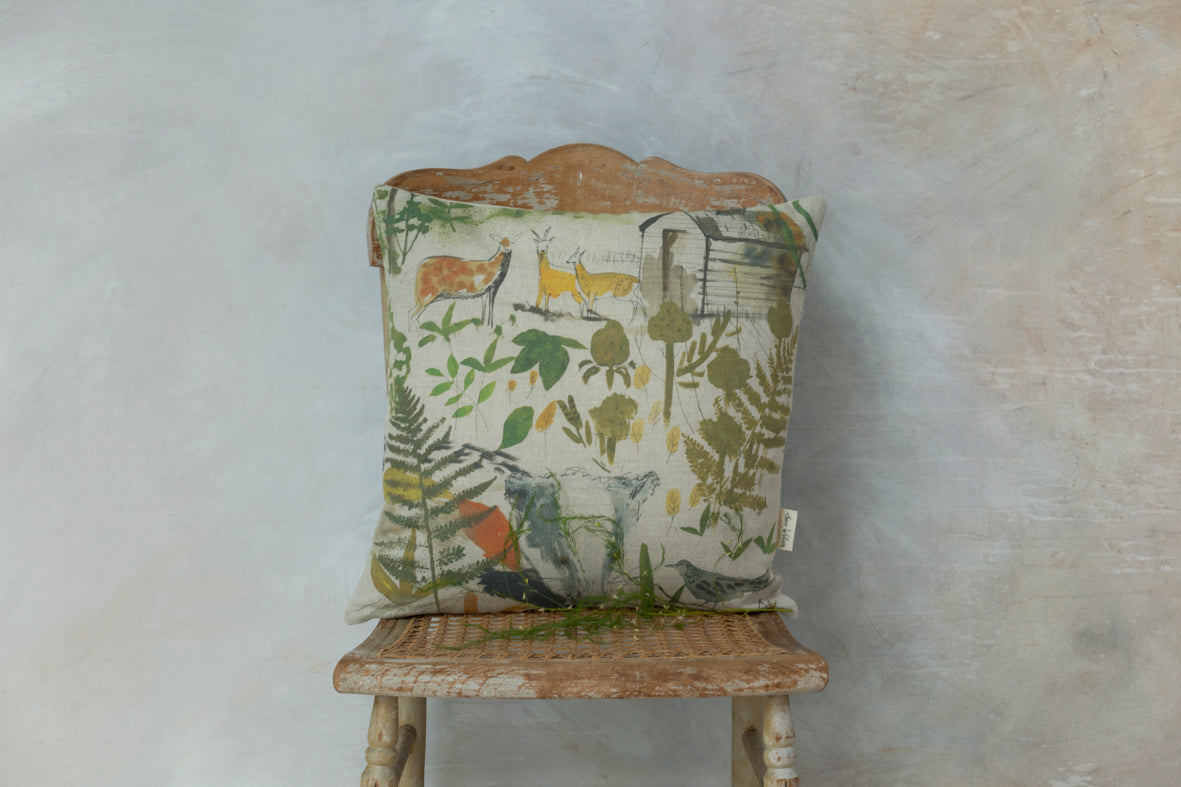 In the Woods Square Linen cushion