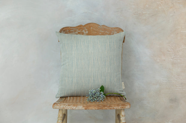 Blue Stripe Square Linen Cushion