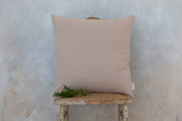 Blush Fine Linen Square Cushion