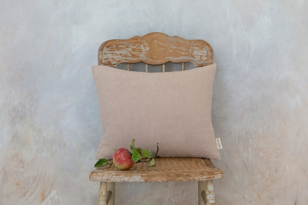 Blush Fine Linen Rectangle Cushion